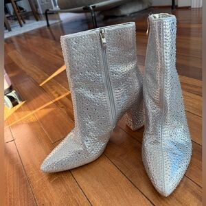 Silver Studded Ankle Boots